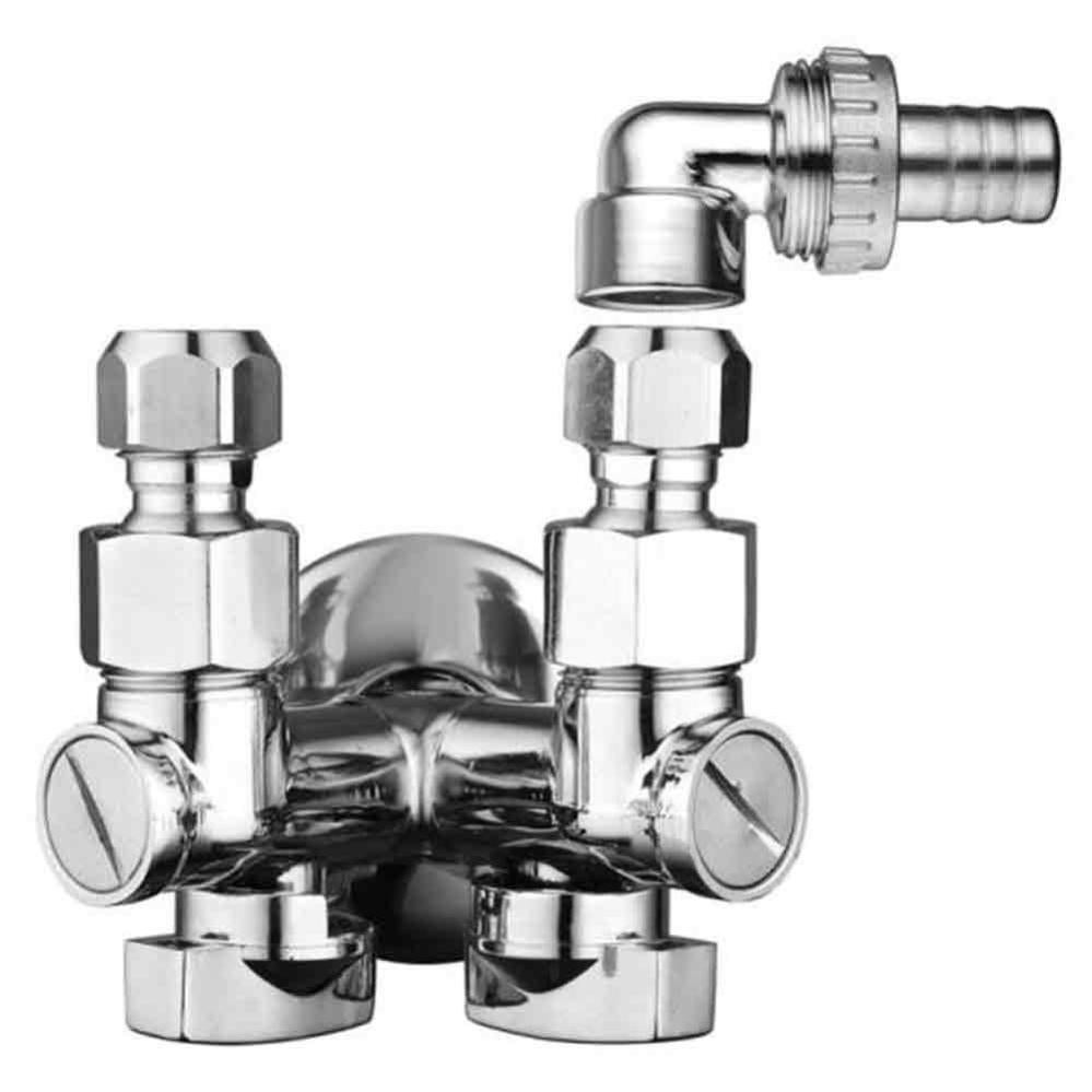 RUBINETTO LAVATRICE A SFERA CON ROSONE INOX 1/2x3/4 | Leroy Merlin