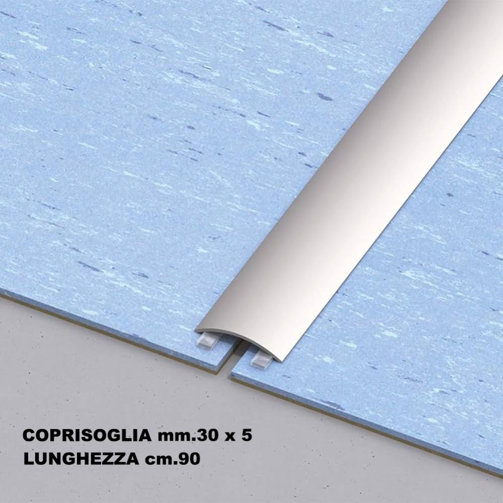 Coprisoglia In Alluminio Anodizzato Argento - Autoadesivo, 900x38 Mm, Alberts