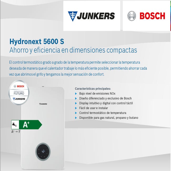 Calentador Estanco Hydronext JUNKERS 5600 S WTD 12L Gas Butano