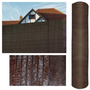 Malla de sombreo ocultación 2 x 10 metros, marrón, ocultación 90% para  jardines, terrazas y delimitación parcela