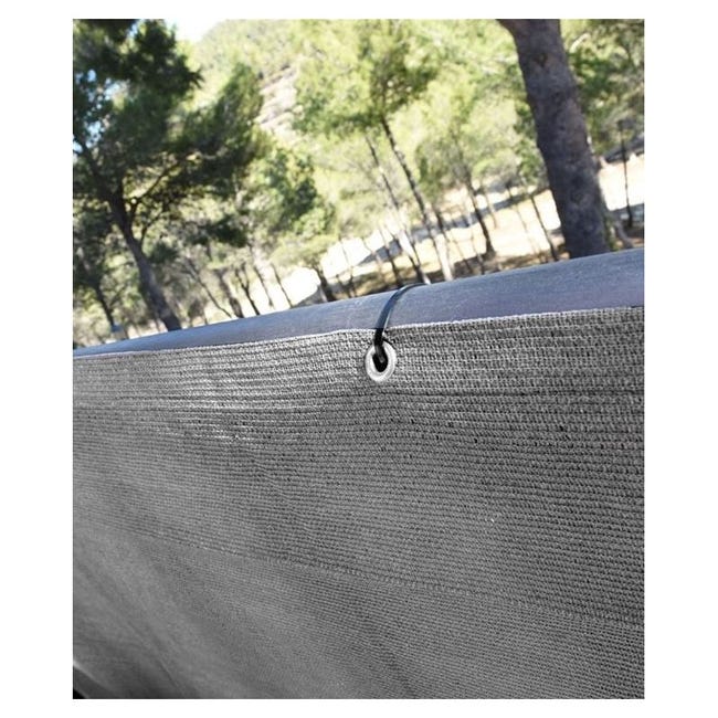 Cambio Vandalir antepasado Malla de balcón gris 0,9 x 5 m, ocultación 100 %. Incluye cuerda y ojales | Leroy  Merlin