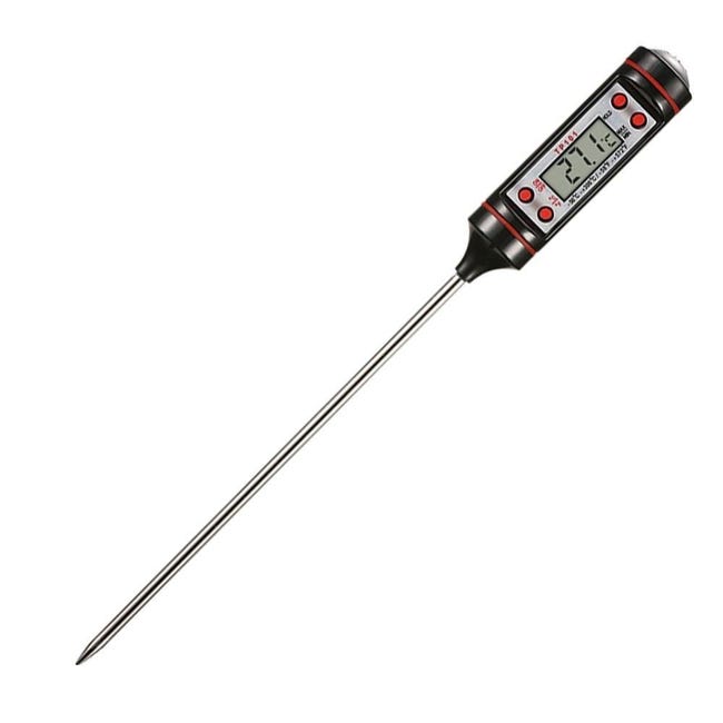 Termometro Digitale Da Cucina Misuratore Con Asta E Lcd Cibi Bevande -50  +300°C
