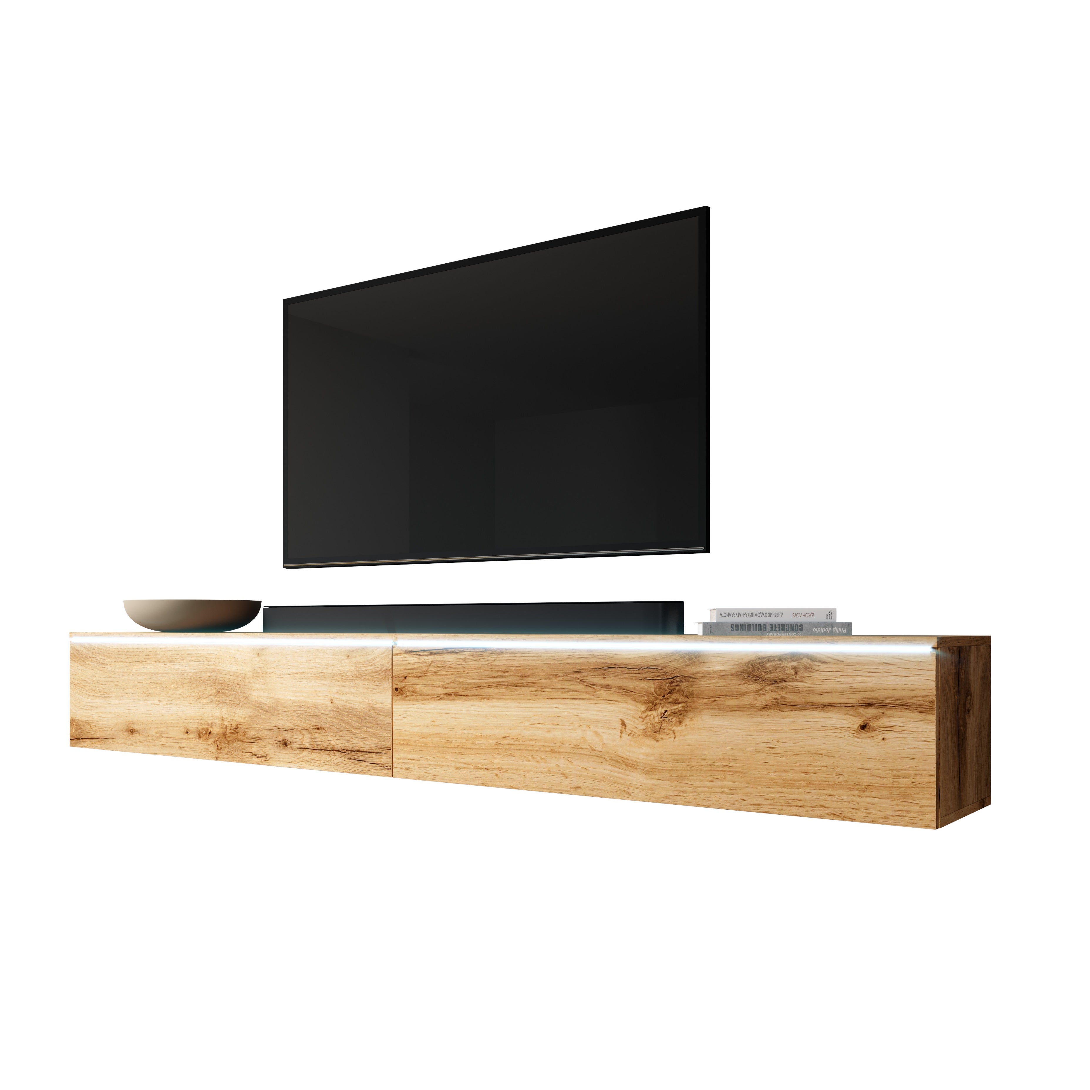 FURNIX meuble tv/ meuble tv suspendu Bargo 300 (3x100) x 32 x 34