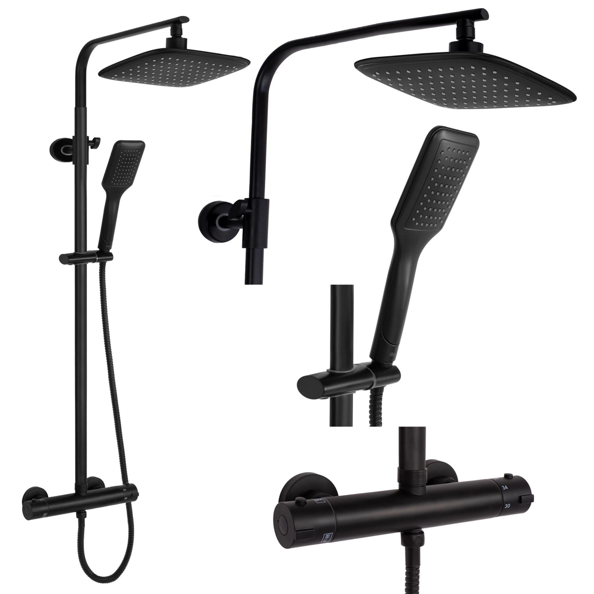 KIT DE DOUCHE THERMOSTAT REA TOM BLACK Leroy Merlin