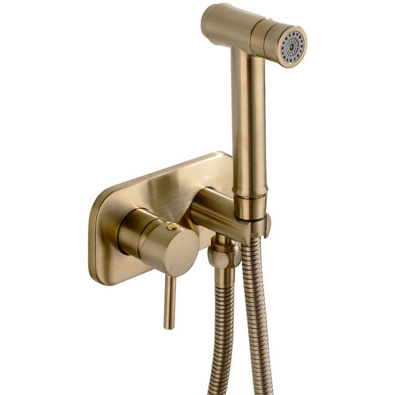 Comprar Grifo de bidet empotrado dorado cepillado ducha higienica oro online