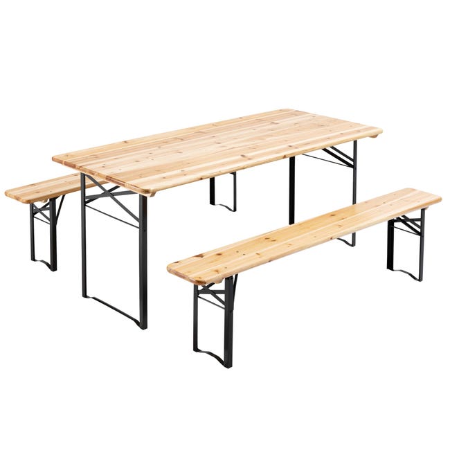 Table pliante rect. + 2 bancs 180x76x74 cm- Par 10 - RETIF