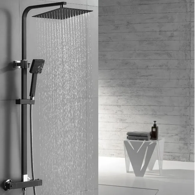 AuraLum Colonne De Douche Thermostatique Noir Ensemble De Douche ...