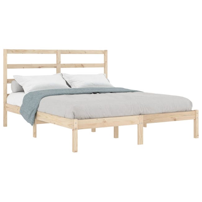 vidaXL Estructura cama doble pequeña madera maciza 135x190 cm – Bechester