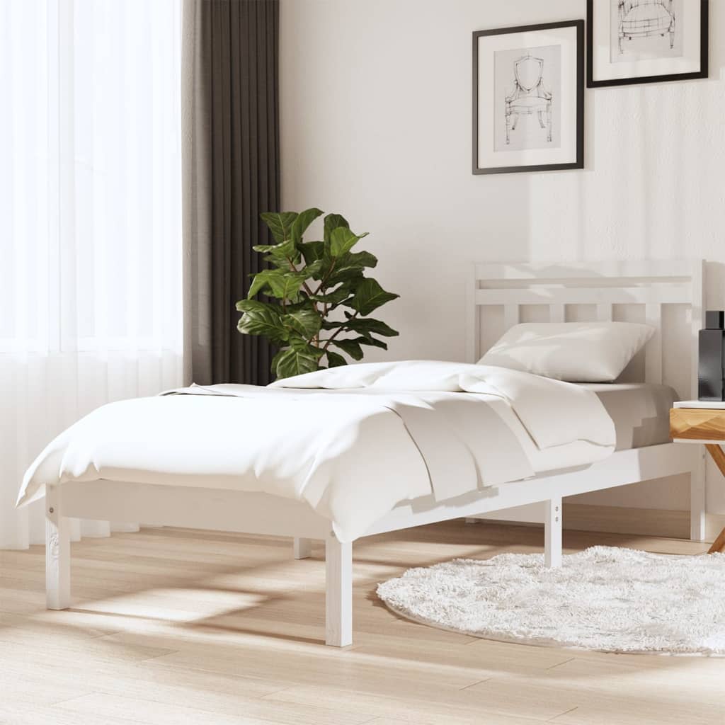 Estructura de cama individual con cajones blanco 90x190 cm