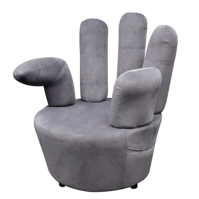 Chaise en forme de main Gris Velours vidaXL Leroy Merlin Chaise en forme de main Gris Velours vidaXL Leroy Merlin