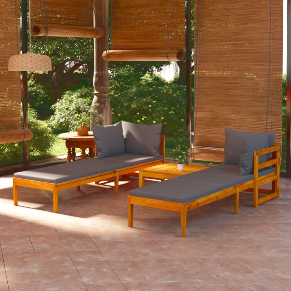 VidaXL Set Divani da Giardino 3 pz con Cuscini Antracite Legno di Pino