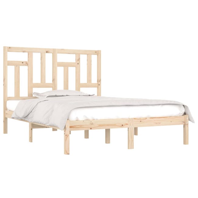 reembolso Cita Fragante VidaXL Estructura de cama madera maciza de pino 140x190 cm | Leroy Merlin