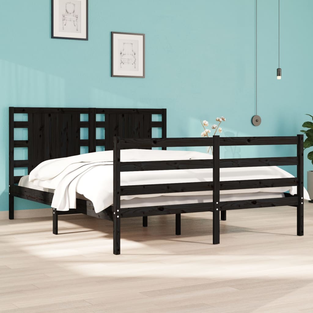 Cadre de lit pour matelas de 120x190 cm en bois de pin avec