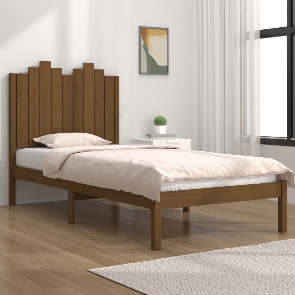 vidaXL Estructura cama madera maciza individual marrón miel 90x190 cm