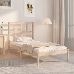 vidaXL Estructura de cama individual madera maciza gris 90x190 cm –  Bechester