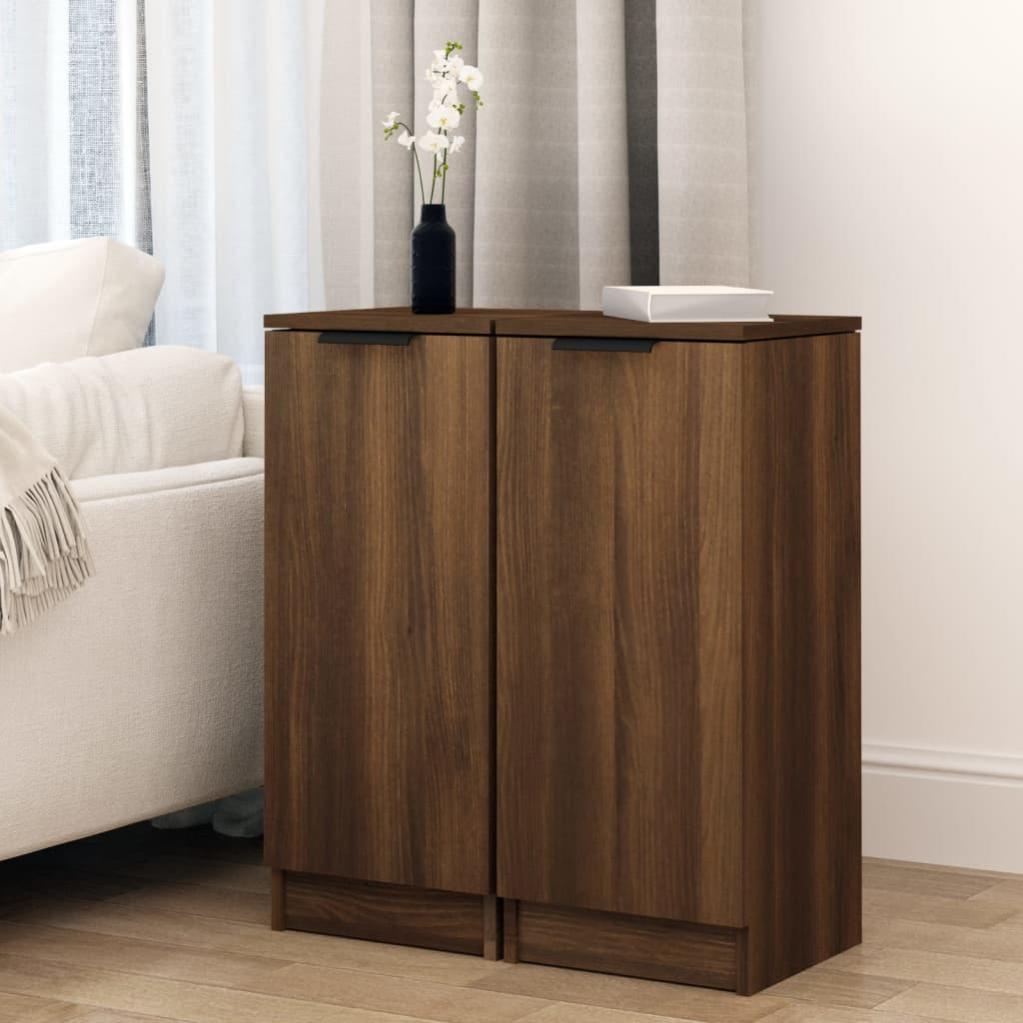Credenza Rovere Marrone 34,5x32,5x90 cm in Legno Multistrato 828739
