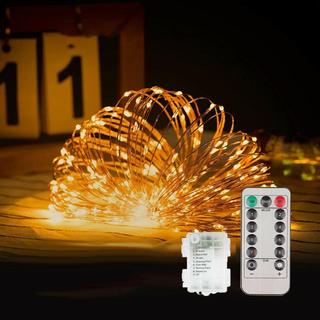 Luci Di Natale A Cascata 2M 200 LED Con Batteria E Telecomando – Impermeabili IP65, 8 Modalità, Timer 6/18h, Per Interno/esterno
