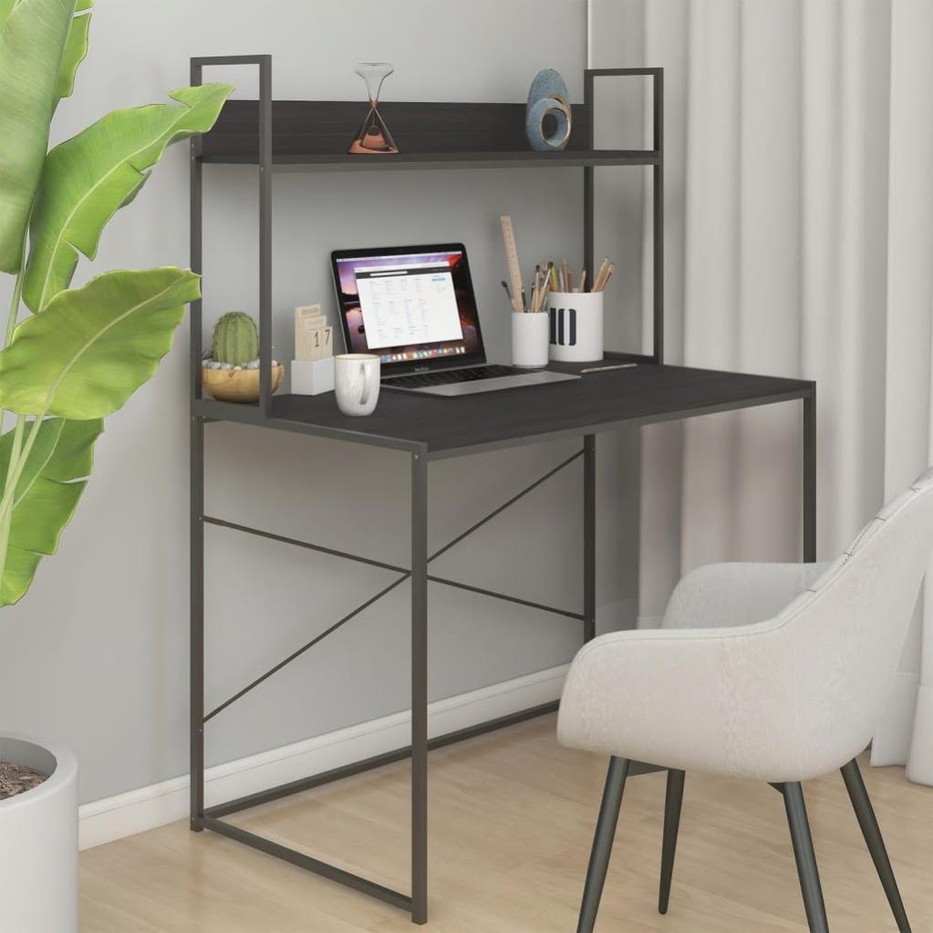 Scrivania Rovere Nera 120x42x76 cm in Legno Multistrato