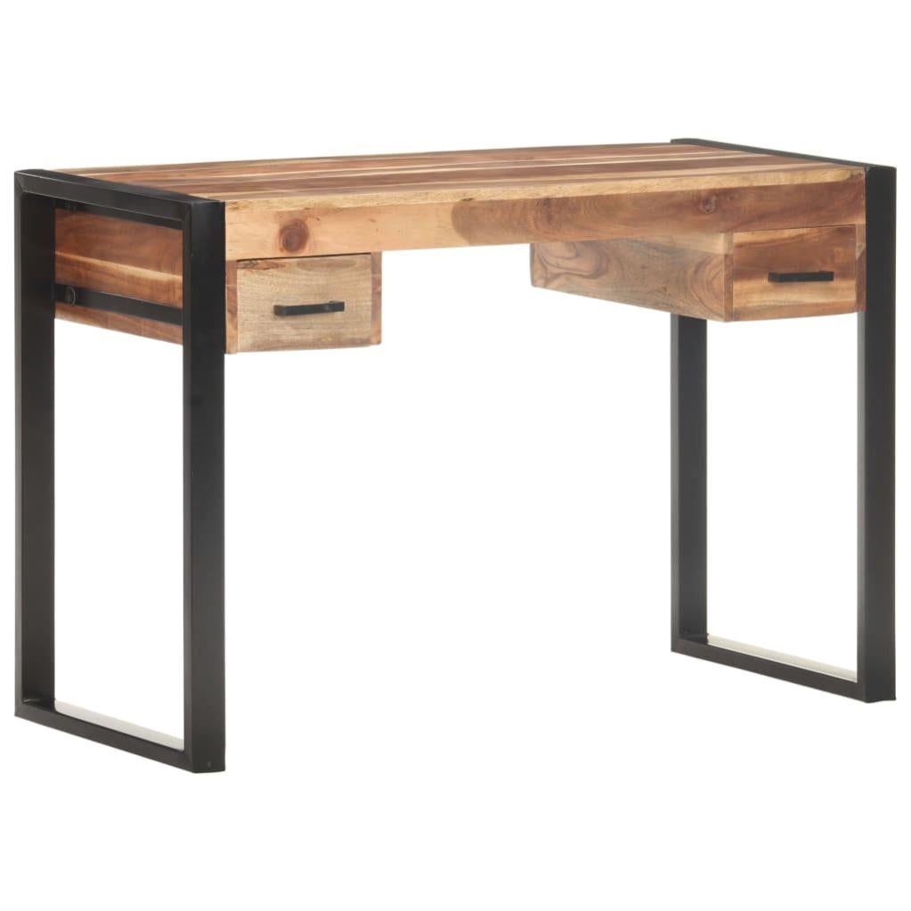 FineBuy Scrivania In Legno Massello Sheesham 118x40x76 Cm - Tavolo Per Computer Con Cassetto - Design Salvaspazio Per Ufficio E Studio