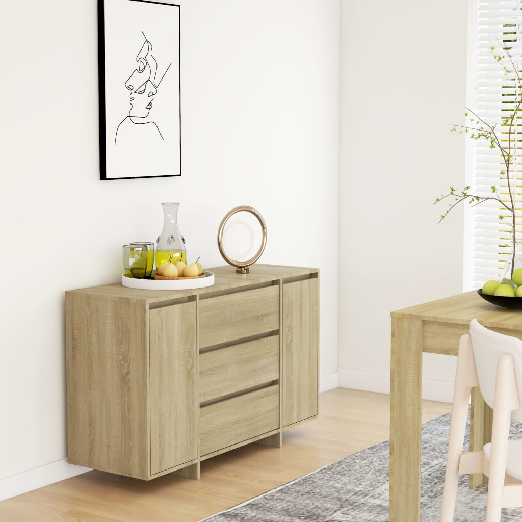 Credenza con ruote Mobile per Microonde da Cucina con 1 Cassetto, 3 Ante  Armadio cucina 89x40x89cm colore grigio FSB78-HG SoBuy