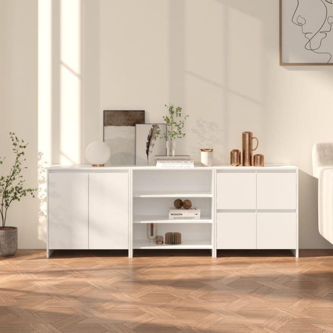 vidaXL Tavolini Salotto 2pz Bianco Lucido 50x46x35cm Legno Multistrato vidaXL Tavolini Salotto 2pz Bianco Lucido 50x46x35cm Legno Multistrato