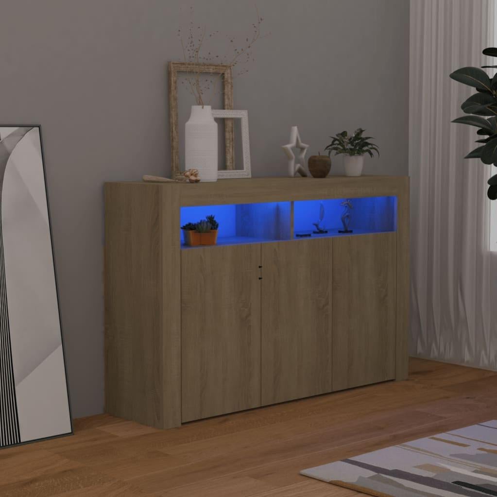 Aparador con puerta de vidrio negro 35x37x142 cm | Leroy Merlin