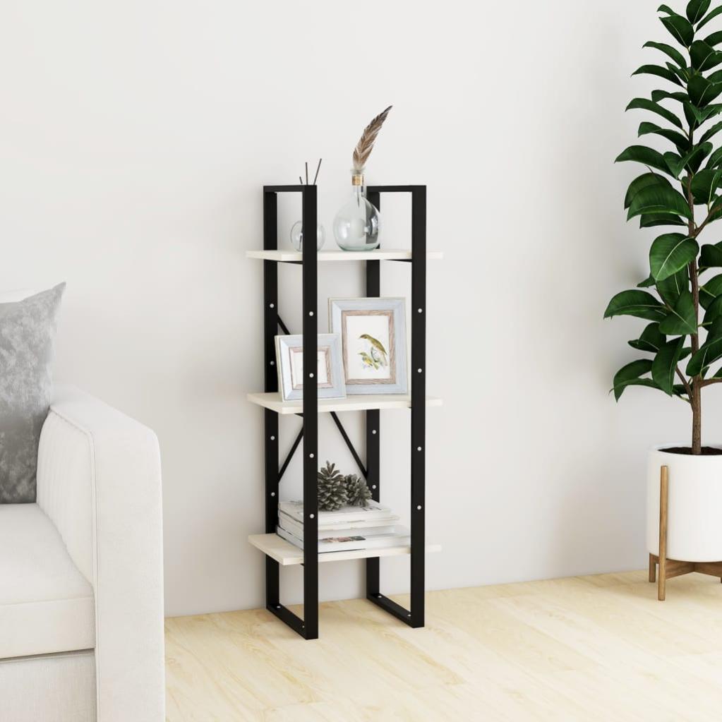 vidaXL Libreria a 3 Ripiani Nera 60x30x80 cm in Legno