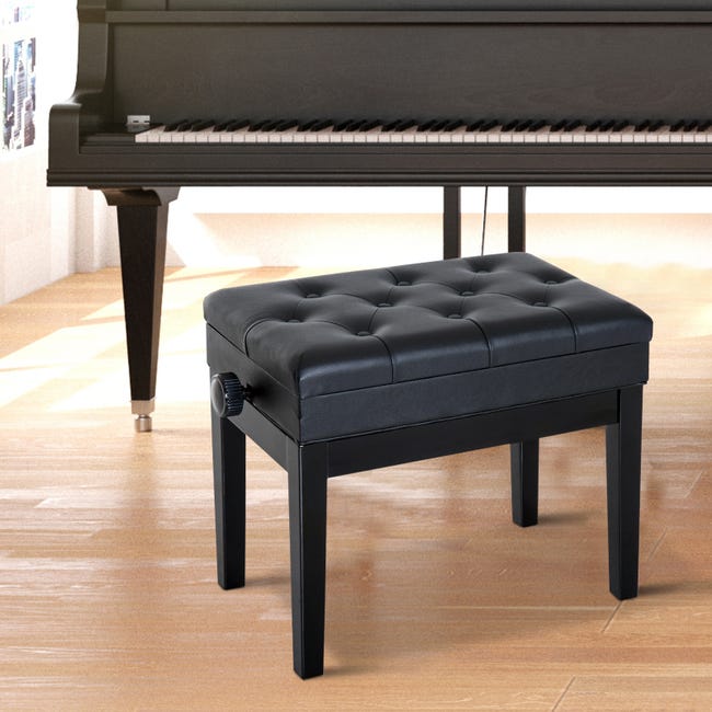 Tabouret keyboard / piano H50-57cm - noir