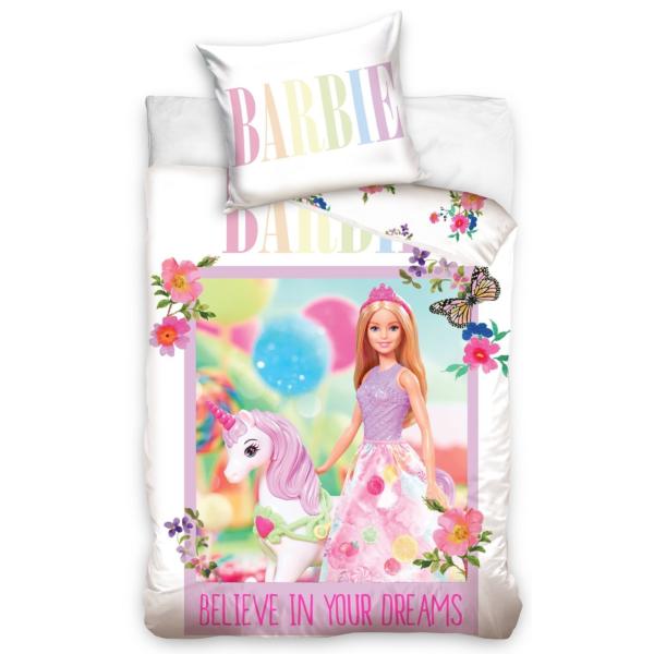 Linge de lit avec Barbie et licorne
