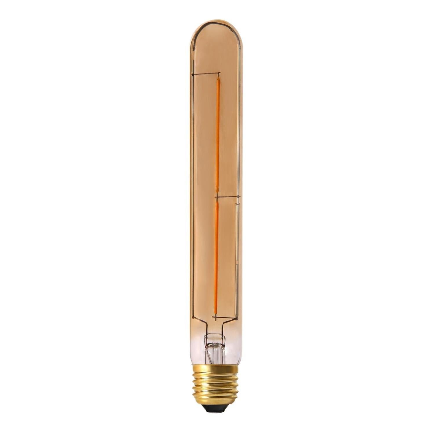 Ampoule Filaments LED Tube 2W Ambre | Leroy Merlin