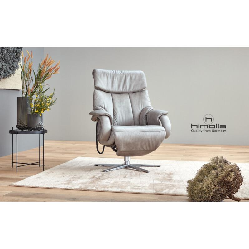 Fauteuil Relax Himolla En Cuir Argenté - Allemagne - Inclinable Manuel