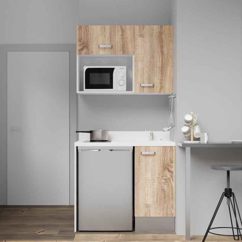 K00 100 cm avec emplacement frigo top, meubles de rangement et emplacement micro
