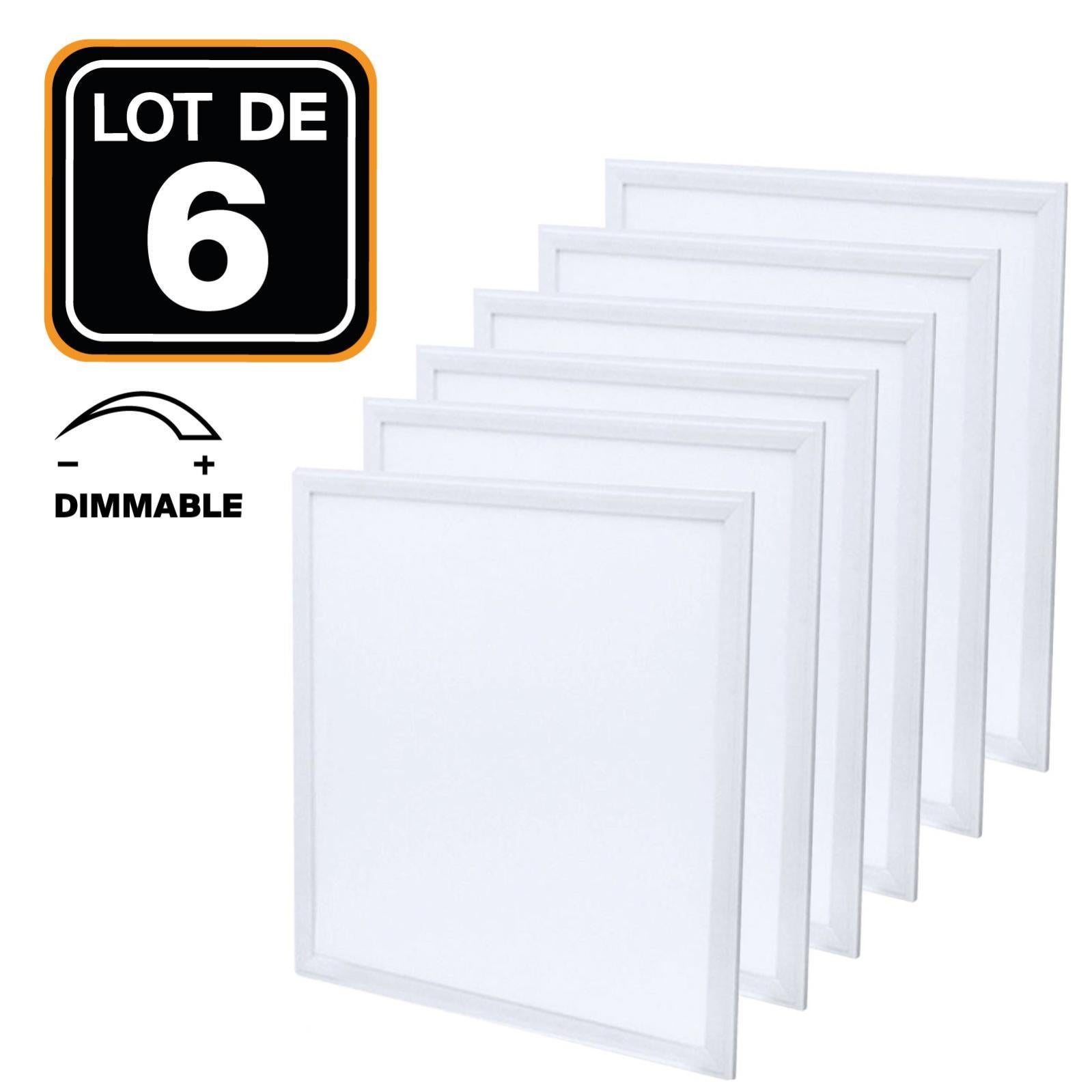 Pack 5 Panneaux LED 60x60cm 40W CLAR - Blanc Froid 6000K, 4000lm, Pour Bureaux Et Commerces