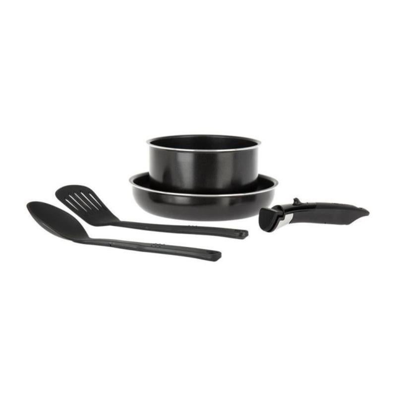 SITRAM 713515 Batería de cocina Sitramovible Arpège de 7 piezas de acero inoxidable - revestimiento antiadherente - Todas las fuentes de calor incluida inducción