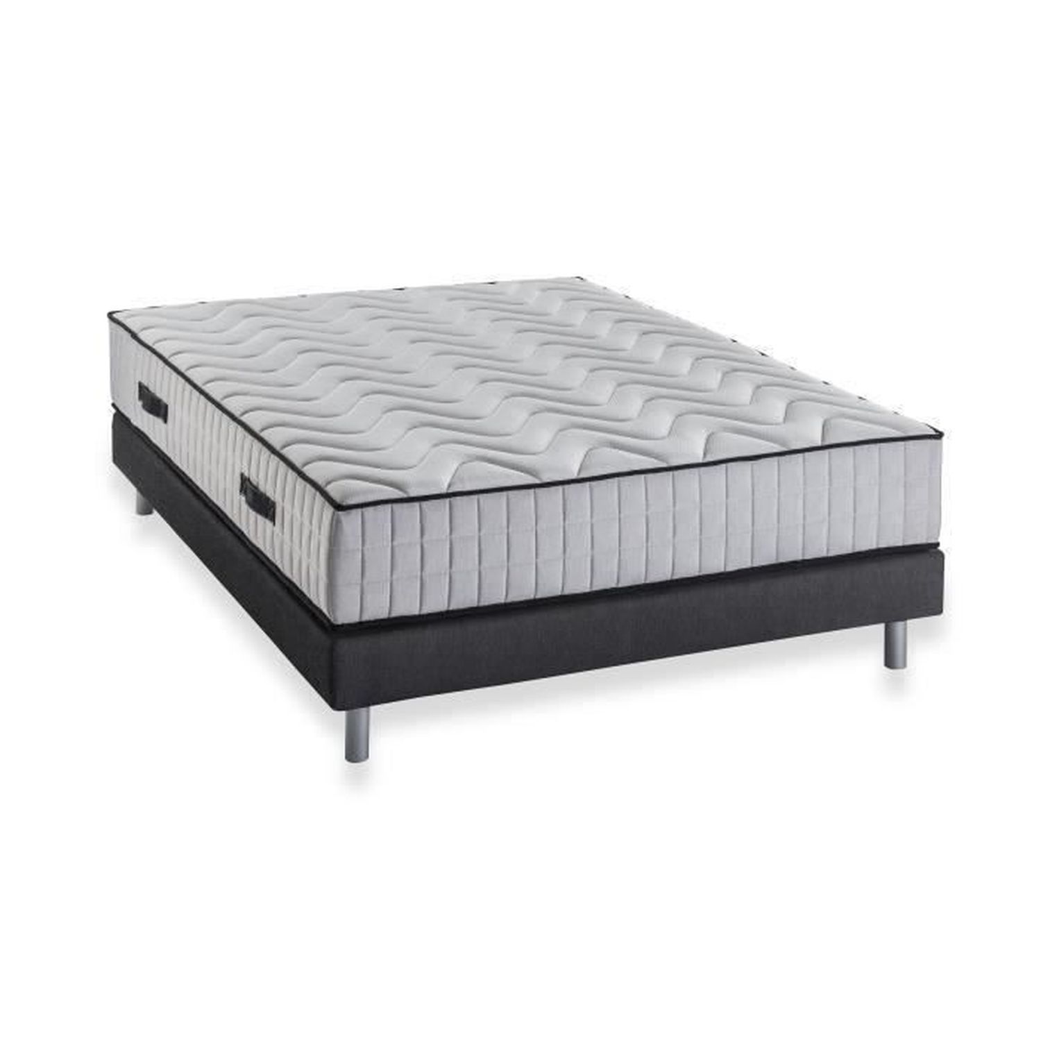 Deko dream - Ensemble matelas mousse ferme + sommier 140 x 190 x 19 cm - 5  zones - Lit enfant - Rue du Commerce