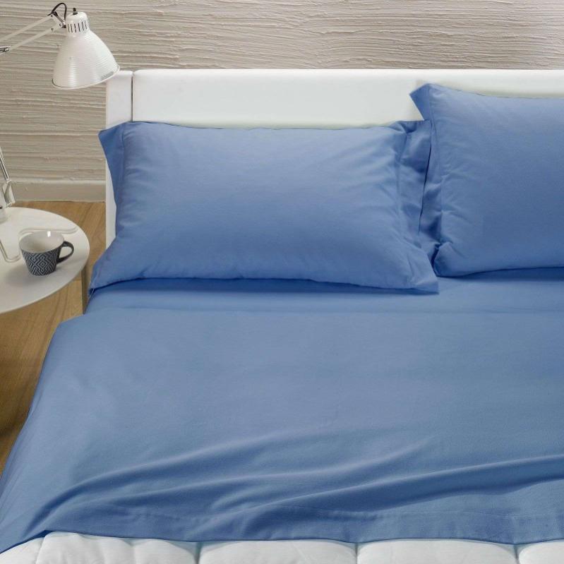 Caleffi - Completo Lenzuola Tinta Unita Per Letto Matrimoniale, Ipoallergenico, Vari Colori Disponibili (Rosso)