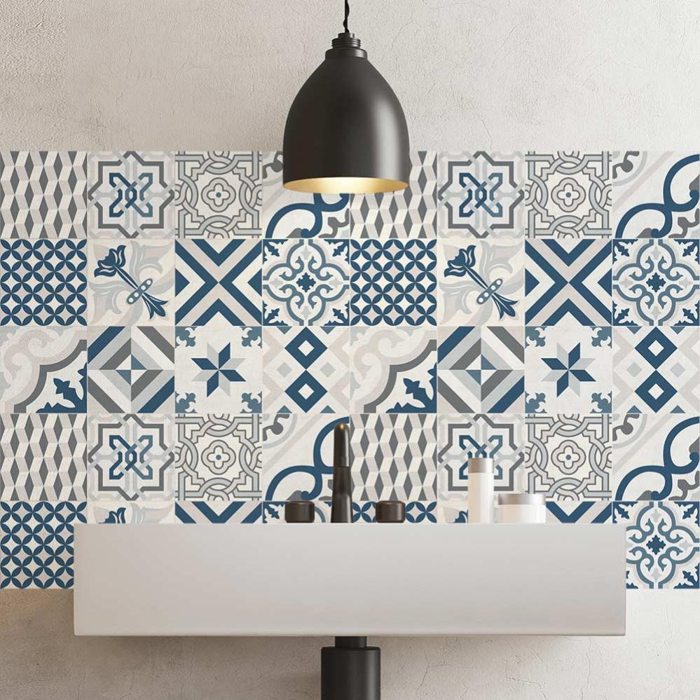 TOARTI Adesivi Per Piastrelle Marocchini | 18 Pezzi 15x15 Cm | Fai Da Te Decorazione Parete | Rimovibili