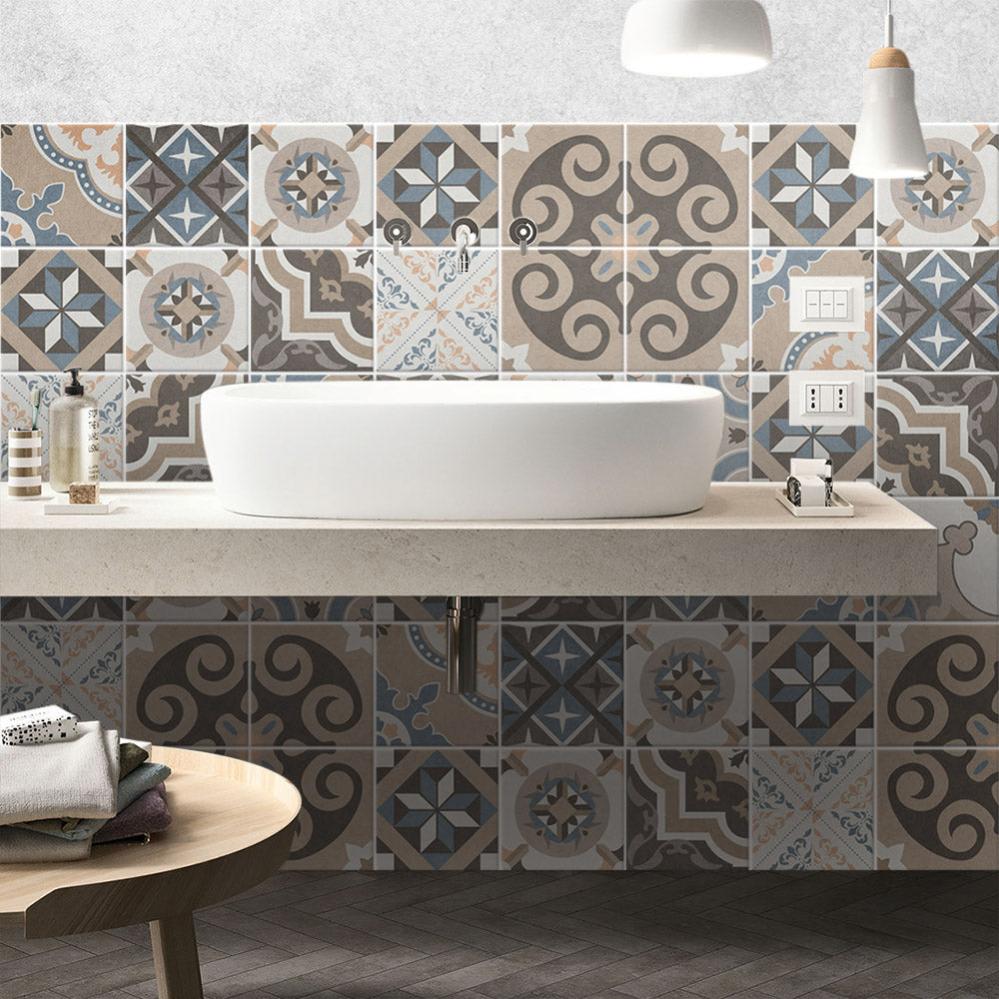 36 Adesivi Per Piastrelle CHGCRAFT – Stile Bohemien, Mandala Grigi 10x10cm, Autoadesivi Per Cucina, Bagno E Camino