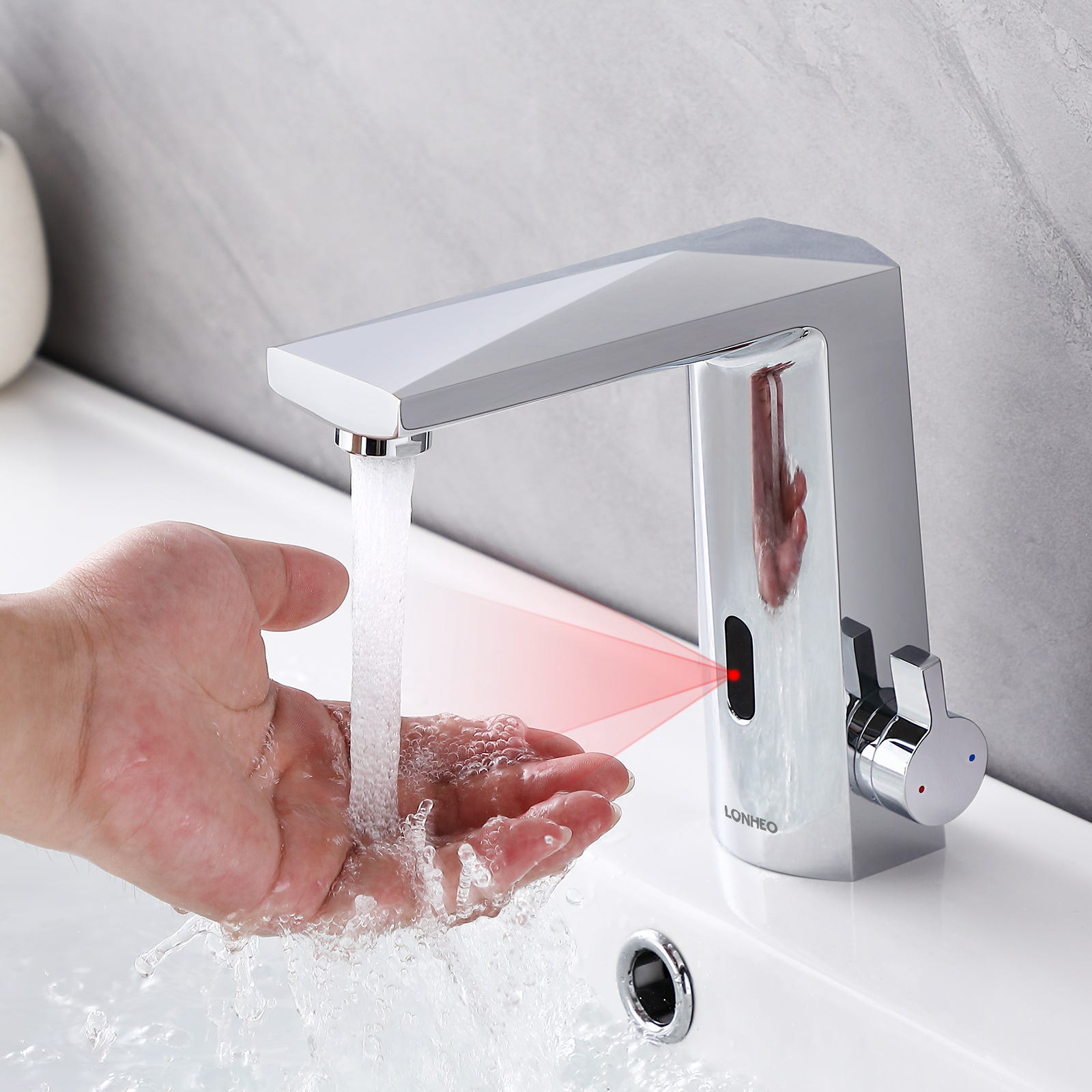 AIMADI Robinet de salle de bain avec capteur infrarouge - Mitigeur