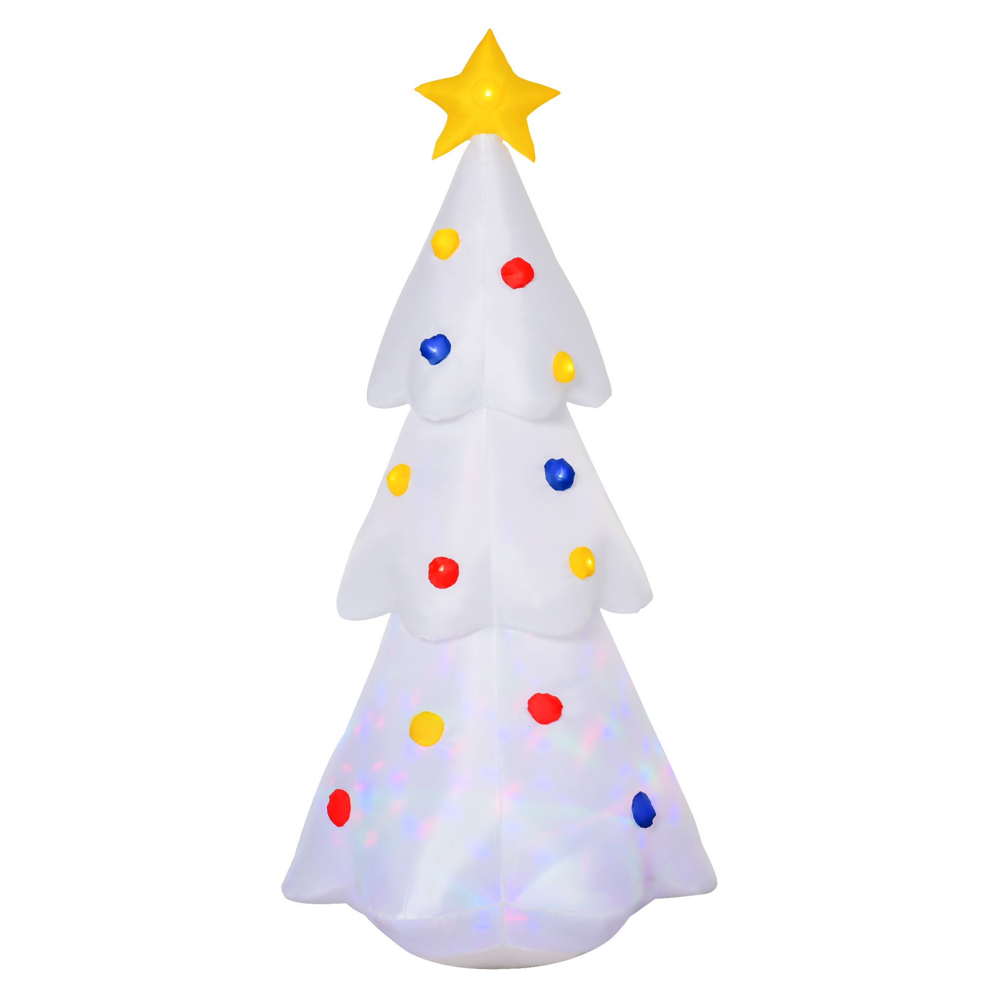 Árbol de navidad inflable con luces led homcom 67x61x158 cm blanco
