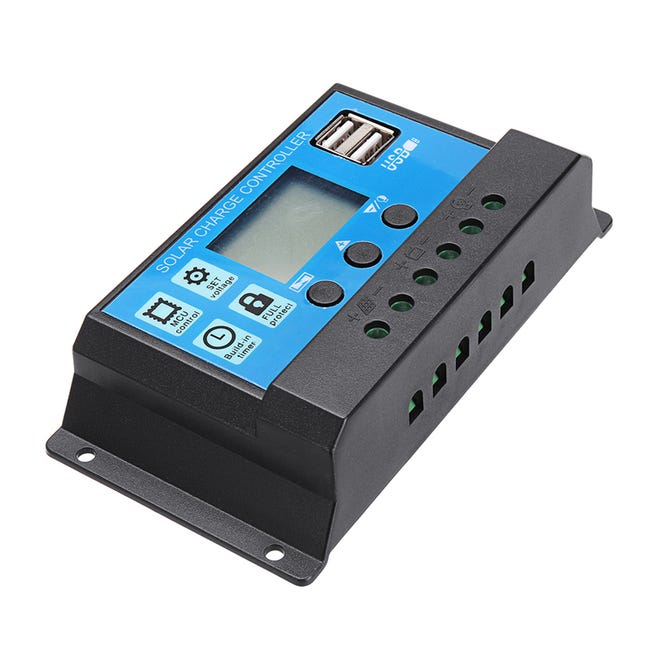 Controlador para panel solar 50A Regulador de carga Daul USB 12V-24V LCD