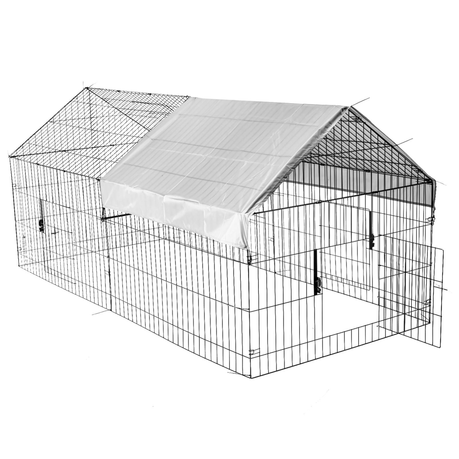 Enclos poulailler avec housse Parc de jeu et d’exercice pliable métal