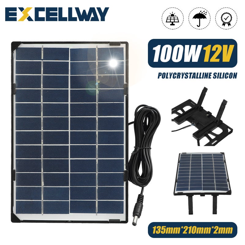 Kit pannello solare portatile Caricabatteria 12V 21 x 13,5 cm con cavo da 3  m