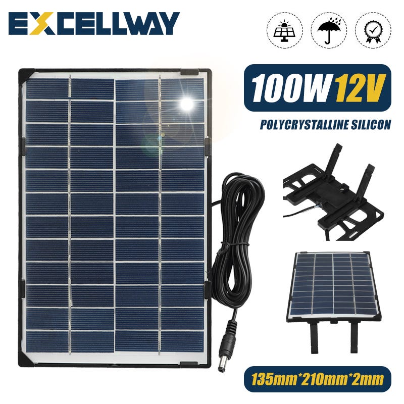 Chargeur solaire 12 V / 2,4 W pour batterie de voiture 