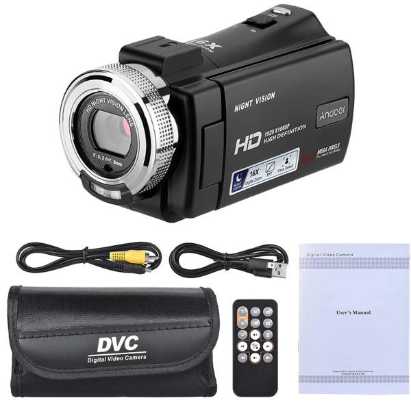 Trade Shop - Videocamera Digitale Professionale 4kdv Piccola Compatta 16x  Digital Q-dv16x