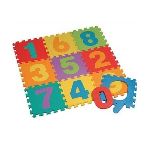 Trade Shop - Tappeto Tappetino Puzzle 10 Pezzi Numeri Morbido Dimensione  Mattonelle 30x30cm