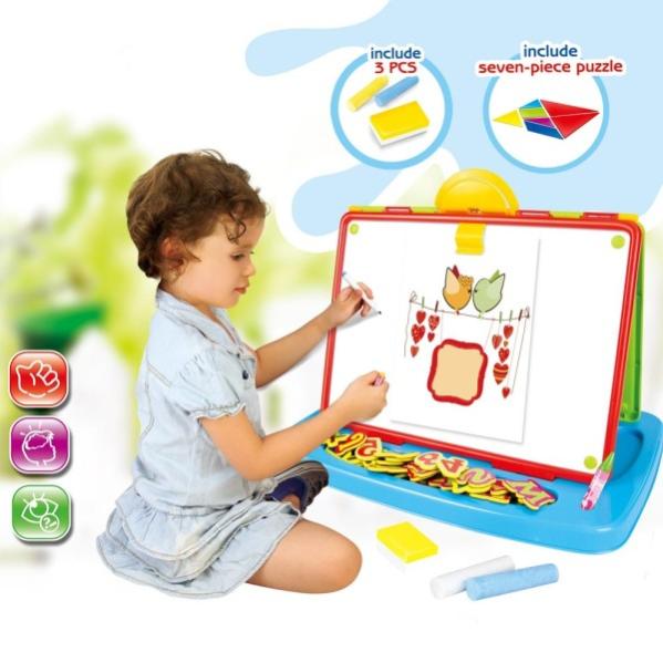 Lavagna Piccola Con Supporto In Legno 25x40 Cm - Pieghevole, Scrivibile Su Entrambi I Lati