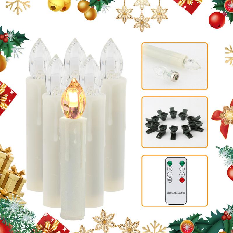 Guirlande De Bougies De Noël LED Sans Fil – 25 Lumières Crème Pour Intérieur/extérieur