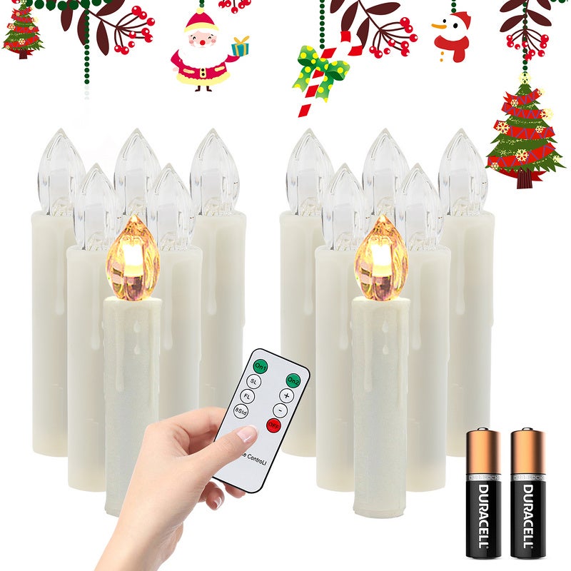 30x Bougies de Noël LED blanc chaud pour sapin
