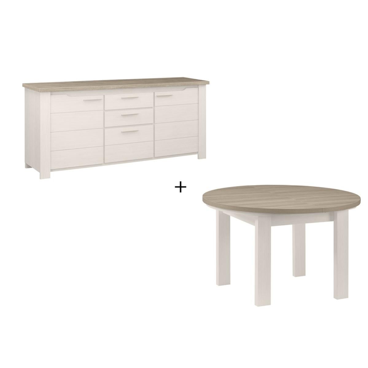 Ensemble buffet et Table ronde TOSCANE Made in France Leroy Merlin